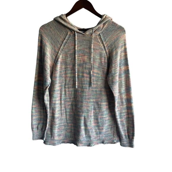 Women's Michael Stars Rainbow Knit Hoodie Sweater - Picture 1 of 9